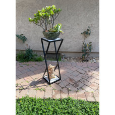 Exterior Plant Stands with Custom Stone Top & Base (base and top 12”x12”, tall 36”)